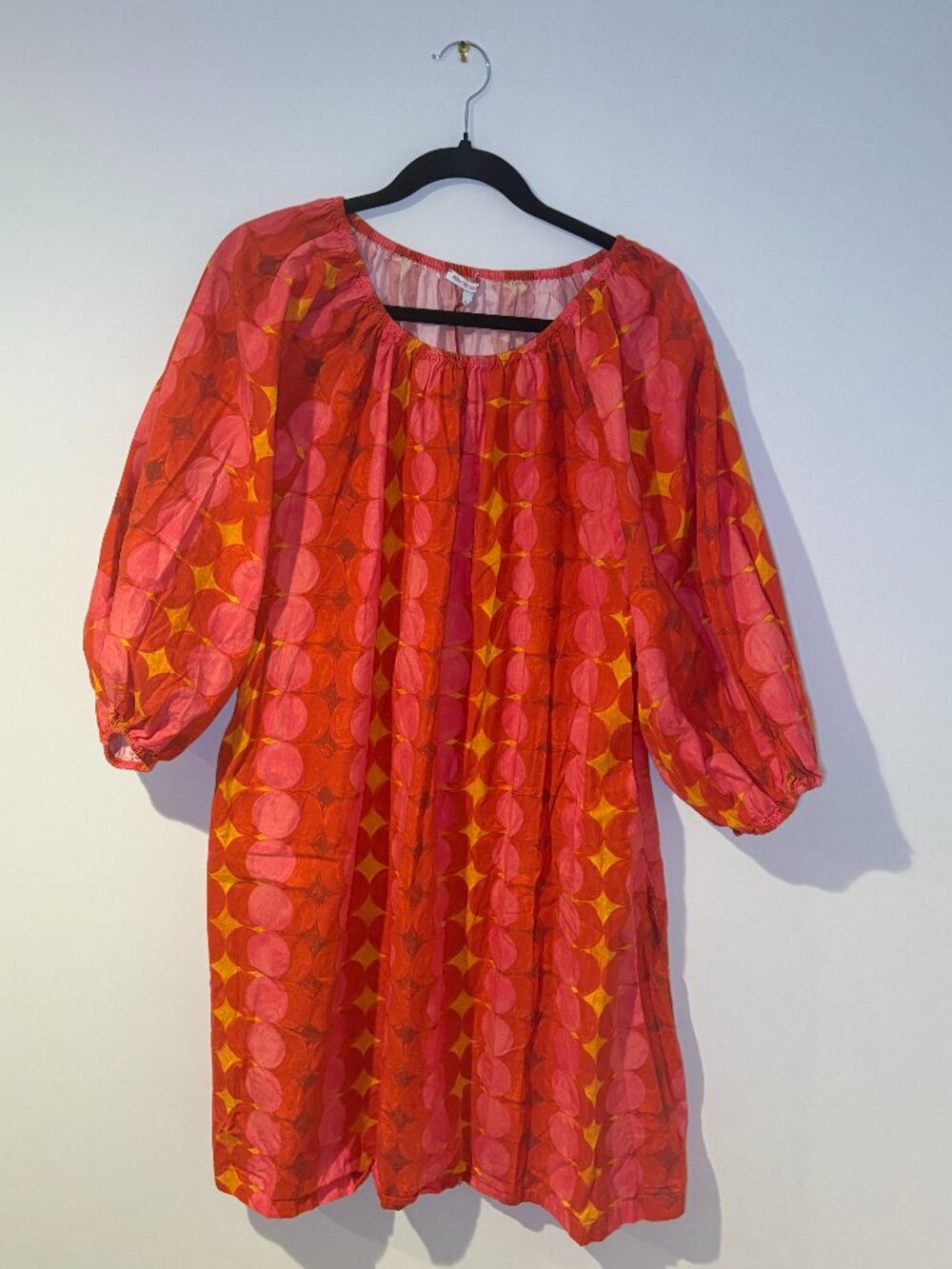 Frances Valentine Puff Sleeve Bliss Mini Dress Red Pink Polka Dot